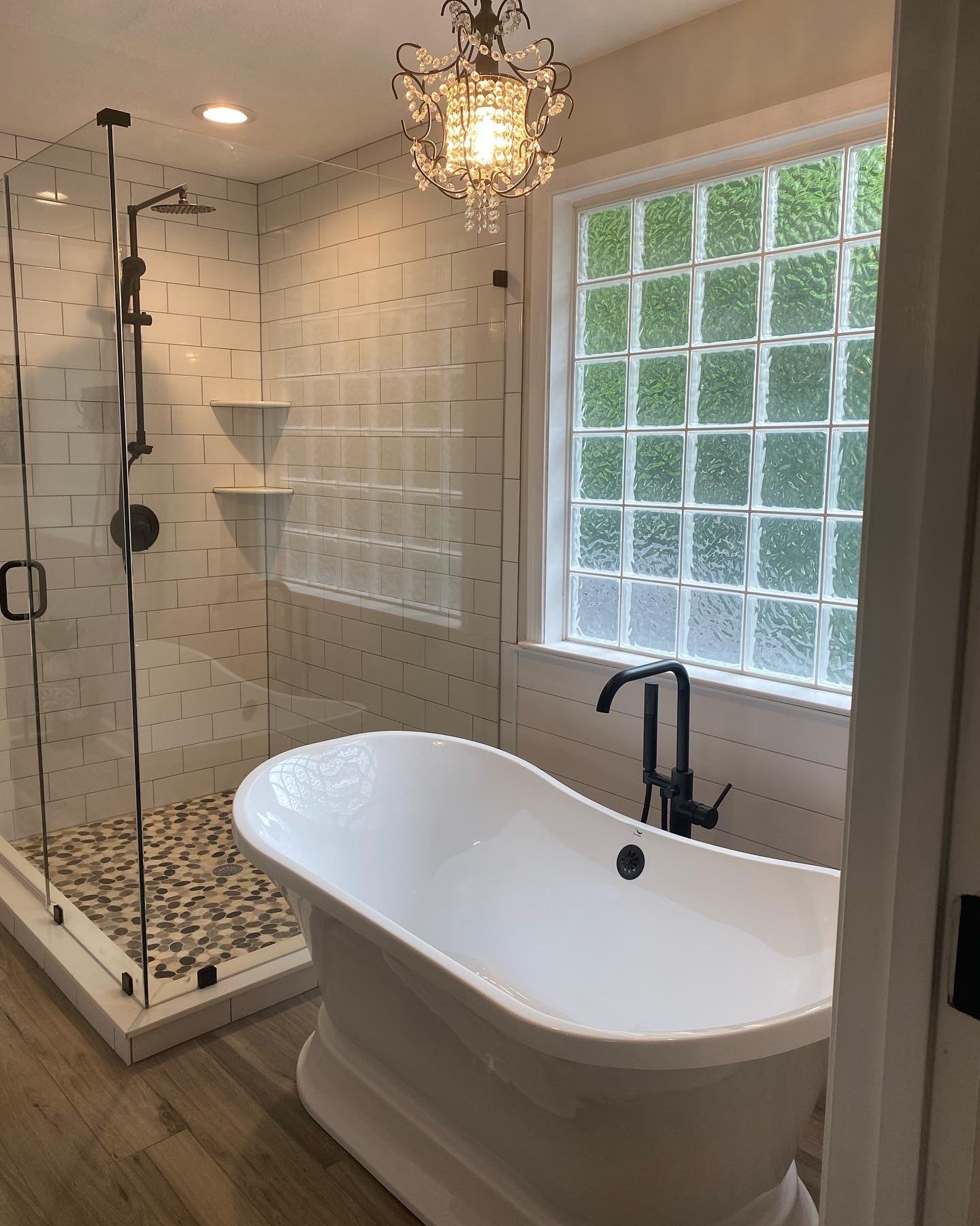 virginia-bathroom-remodel-stand-alone-tub-farmhouse-chandelier